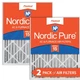 Nordic Pure 20x24x4 (3 5/8) Pleated MERV 15 Air Filters 2 Pack