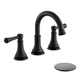 TimeArrow Matte Black 8 inch Widespread Bathroom Sink Faucet 3 Holes with Pop...