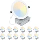 LZHOME 12 Pack 8 Inch LED Recessed Lighting with Junction Box Ultra-Thin, 300...