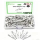 Ruibapa 100 pcs Metal Alligator Clips 52 mm for Household 100pcs-52mm, Silver 