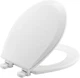 BEMIS 500EC 390 Round White Toilet Seat 1-Pack Easy Clean Quick Release Hinges