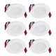 LED Recessed Downlight 3 Inch 500 Lumens 5CCT White 6 Pack HALO K-5000K Canless