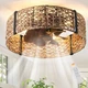 Ceiling Fan 20 Boho Rattan Caged Light Remote Control 6 Speed Ganeed Fandelier