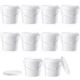 Plastic Bucket 2 Gallon Heavy Duty Lid Handle 10 Pcs White Tioncy Pail Storage