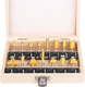 KOWOOD Router Bits Set of 15 Pieces 1/4 Inch Woodwork Tools inch, Yellow 