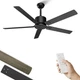 Obabala 52 Black Outdoor Ceiling Fan Reversible Remote Control