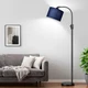 Nintiue Upgraded Modern Arc Dimmable Tall Standing Matte Black-Blue Shade 
