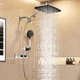 Veken 11.8" Rain Shower Head 11.8 Inch(Upgraded) +22% Mixed Mode Flow, Chrome 