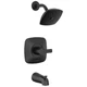 Delta Modern Matte Black 1-handle Single Function 5.375-in Square Bathtub and Sh