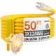 Deeklify 50 ft 12 Gauge Heavy Duty 3 Outlet Extension Cord Splitter with Indi...