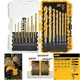 21 Piece Drill Bit Set Titanium Nitride Coated Pilot Point - High-Speed Steel