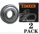 (2 PACK) USA TIMKEN 6203-2Z 17X40X12MM Double Metal Seal Ball Bearings