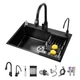 ARTLINE Black Kitchen Sink, Stainless Steel Single Bowl Sink, Drop In/Topmoun...