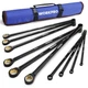 WORKPRO Extra Long Ratcheting Wrench Set, 10-Piece Anti-Slip Metric, Black