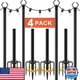 Ailbton 10Ft String Light Poles 4 Packlight Poles For Outside Lightsoutdoor
