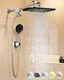 Veken 11.8" Rain Shower Head with Handheld, 11.8 Inch High Pressure, Chrome 