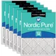 Filters 20x25x1 MERV 14 Plus Carbon 6 Pack Nordic Pure Air Actual Size Pleated