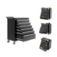 Tool Chest 6 Drawer Rolling Storage Cabinet Lock System Wheels Black SierraSquad