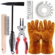 6 PCS Welding Slag Removal Tool Set Chipping Hammer Wire Brush Plier Gauge Kit