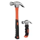 2 Piece Hammer Set,includes 1 Pack 8 OZ Mini Stubby Claw Hammer and 1 Pack 16 