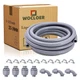 Wocloer 1-1/2 inch 25 Foot Liquid-Tight Conduit Kit, Flexible Non Metallic