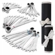 DURATECH 32-Piece Ratcheting Combination Wrench Set, 20 32-Piece, Blue,red