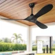 Obabala Black Outdoor Ceiling Fan 52 in Ceiling Fans No Light Remote Control 3