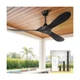Obabala Black Outdoor Ceiling Fan, 52 in Ceiling Fans No Light with Remote Co...