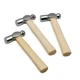 Zalaxt Mini Wooden Handle Round Head Hand Hammer,3 PCS Reinforced Ball Silver 