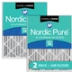Nordic Pure 20x24x4 (3 5/8) Pleated Air Filters MERV 14 Plus Carbon 2 Pack