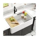 DeerValley White Farmhouse Sink Workstation 33 Inch Fireclay Apron Front Farm...