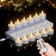 GenSwin 12 Rechargeable Tea Lights Candles with Charging Base and Remote Time...
