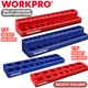 WORKPRO 2PIECES 1/2" / 1/4" Magnetic Socket Organizer Set SAE & Metric Tool Cart