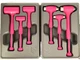 Snap On USA HBFEBD106EP NEW 6 Piece ELECTRIC PINK Dead Blow Hammer Set With Tray