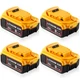 4Pack For DeWalt 20V 20 Volt Max XR 8.0/6.0AH Lithium Ion Battery DCB205 DCB200