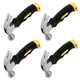 MOUYAT 4 Pack 8 Oz Small Claw Hammer, Compact Stubby 8oz, Black Yellow