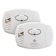 Carbon Monoxide Detector Battery Operated No Outlet 2 Count White CO400 FIRST
