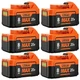 1-6 Pack For DeWalt 20V 20 Volt Max 8.0AH Li-ion Battery/Adapter DCB206 DCB200
