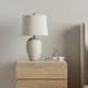 Nourison Home 23" Distressed Cream/Beige Rustic Ceramic Jar Table Lamp for Be...