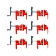 3/4" Wood Gluing Pipe Clamp Set with Unique Foot Design Red Heavy Duty Bar Cl...
