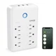 GHome Smart Plug Outlet Extender, USB Wall Charger with 3 Individual White