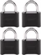 Master Lock Black Combination Lock, Customizable Combo Padlock, Indoor and Outdo