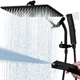 Rain Shower Head 14 Inch All Metal Power Wash Handheld Matte Black G-Promise