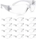 Amoolo Clear Safety Glasses Bulk of 24, Protective Eyewear for Men Women, ANSI Z