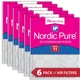 20x25x1 (19_1/2x24_1/2) Nordic Pure Tru Mini Pleat MERV 11 Air Filters 6 Pack