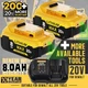 20V For DeWalt 20Volt Max XR 8.0AH Li-Ion Battery/Charger DCB200-2 DCB208 DCB200