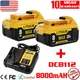 20V 8.0AH FOR DEWALT 20Volt MAX Lithium-Ion Battery/Charger DCB204 DCB205 DCB200