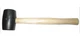 Westward 2 lb Rubber Mallet, 3 1/2 in Face Dia., 13 3/8 in L Wood Handle 6DWK9