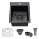 Vapsint 13x15 Inch Gunmetal Black Drop In Bar Sink 16 Gauge