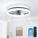 VOLISUN 20in Bladeless Ceiling Fan Light Dimmable Remote Control Black
